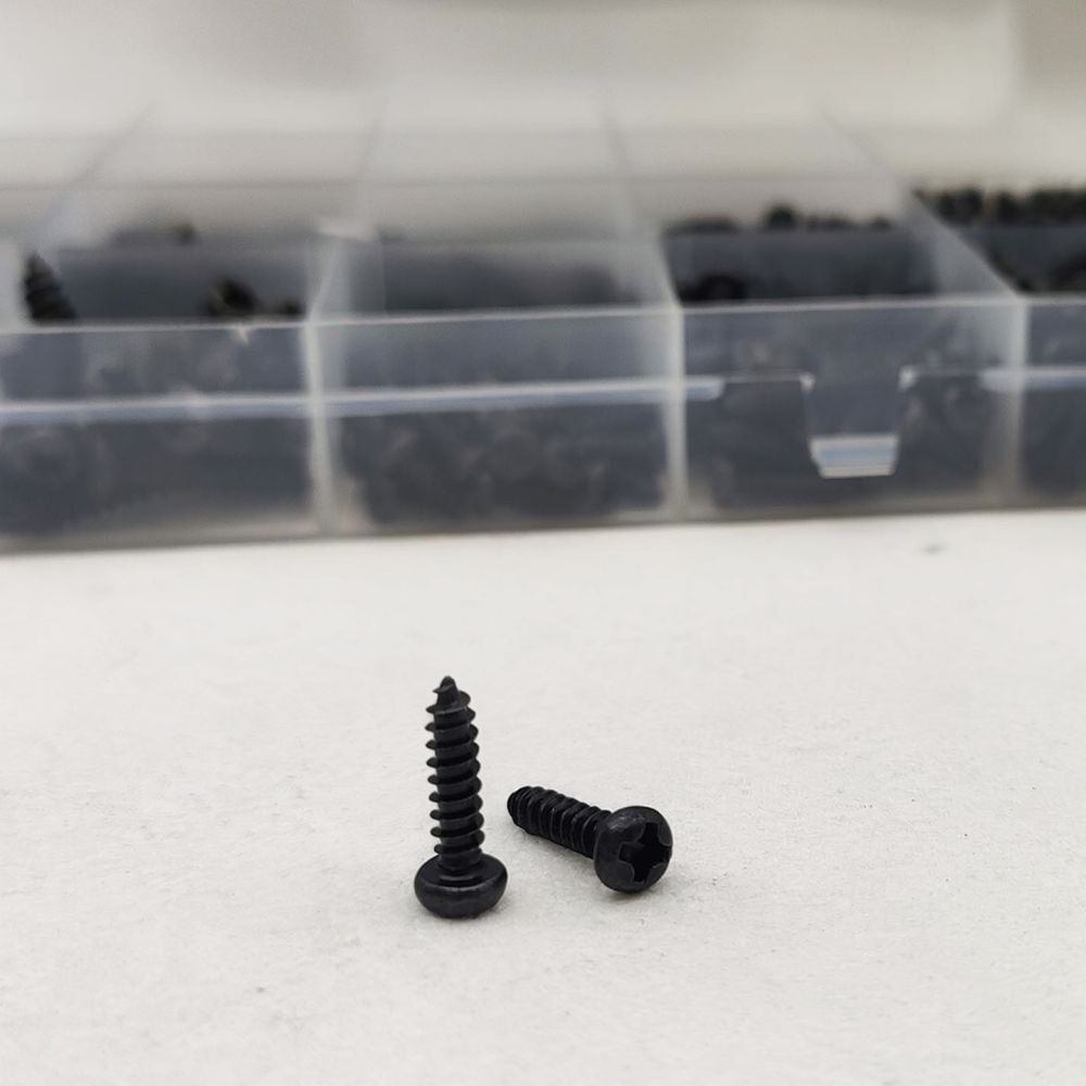 Electronics Repair Hobby - Parafusos autoatarraxantes de aço carbono preto,